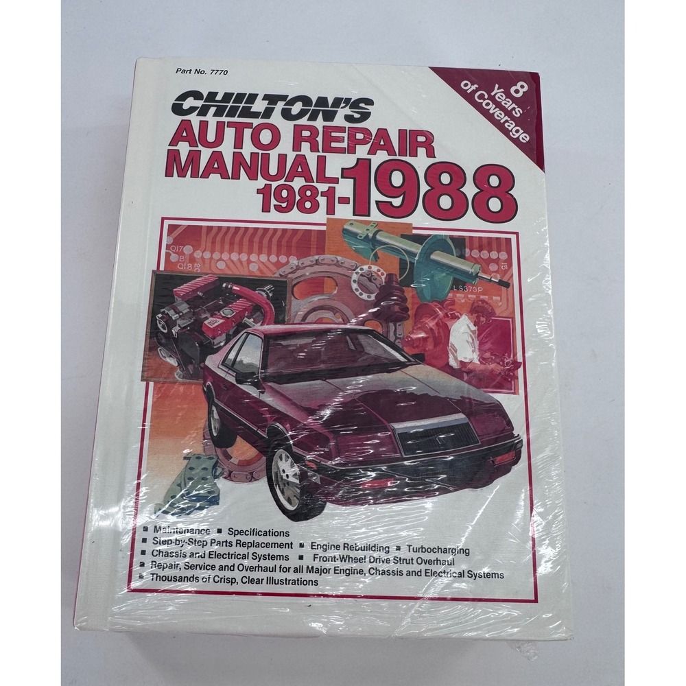 Chilton Auto Repair‎ Manual 1981-1988 Hardcover Part 7770 Vintage Shop Guide New